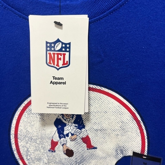 NIKE NFL “NEW ENGLAND PATRIOTS" OLD SCHOOL LOGO Blue T-SHIRT MEN'S SIZE Medium - Picture 2 of 4